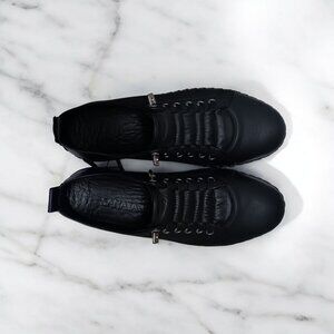 US 6.5 / EU 37 - Sanata Dezi Black Dress Leather Slip-on Sneakers